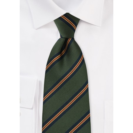 Regimental Tie in Hunter Green