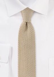 Golden Wheat Silk Knit Tie