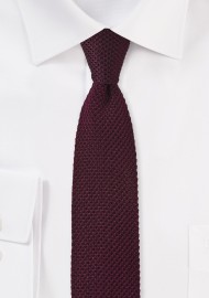 Skinny Knit Tie in Rosewood