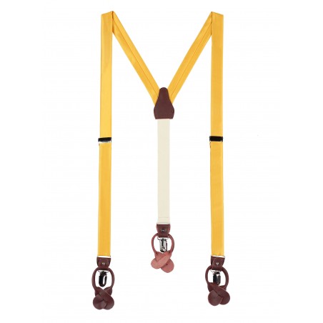 Solid Yellow Colored Mens Suspenders