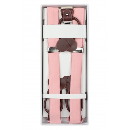 Candy Pink Dress Suspenders in Box