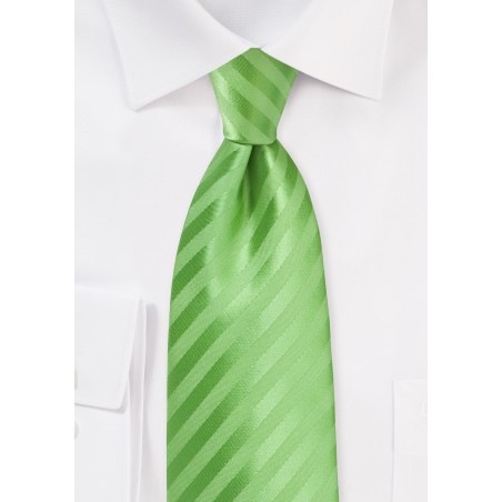 Solid Striped Tie in Midori Green