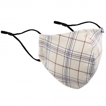 Linen and Brown Plaid Mask