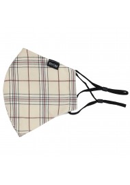 Linen and Brown Plaid Mask Flat