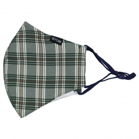 Green and Fall Beige Brown Plaid Mask Flat