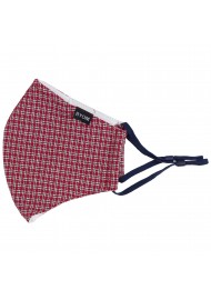 Duke Plaid Mask in Reds and Grays Flat