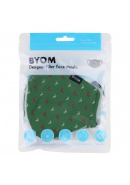 Dark Green Face Mask with Jumping Reindeer in Bag