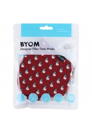 Snowman Print Face Mask in Cherry Red in Bag