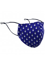 Snowman Print Face Mask in Royal Blue