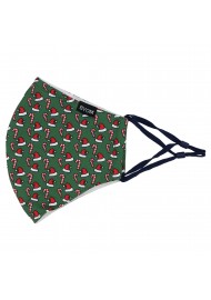 Green and Red Santa Hat and Candy Cane Mask Flat