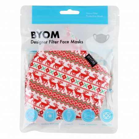 Nordic Christmas Print Face Mask in Bag