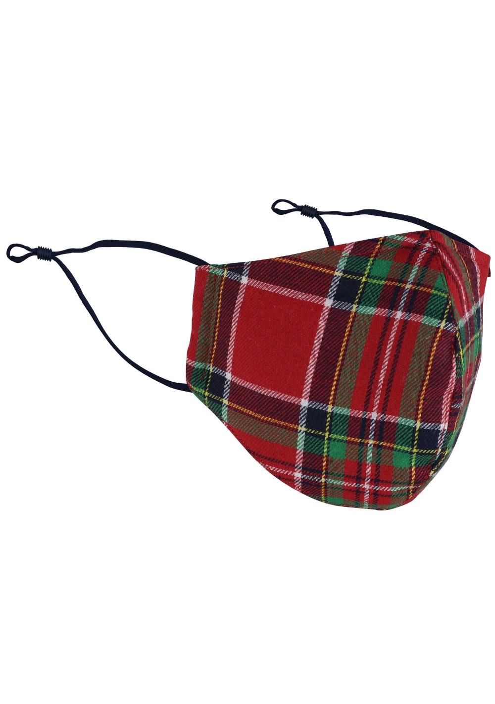 Christmas Plaid Face Mask in Green, Red, and Gold