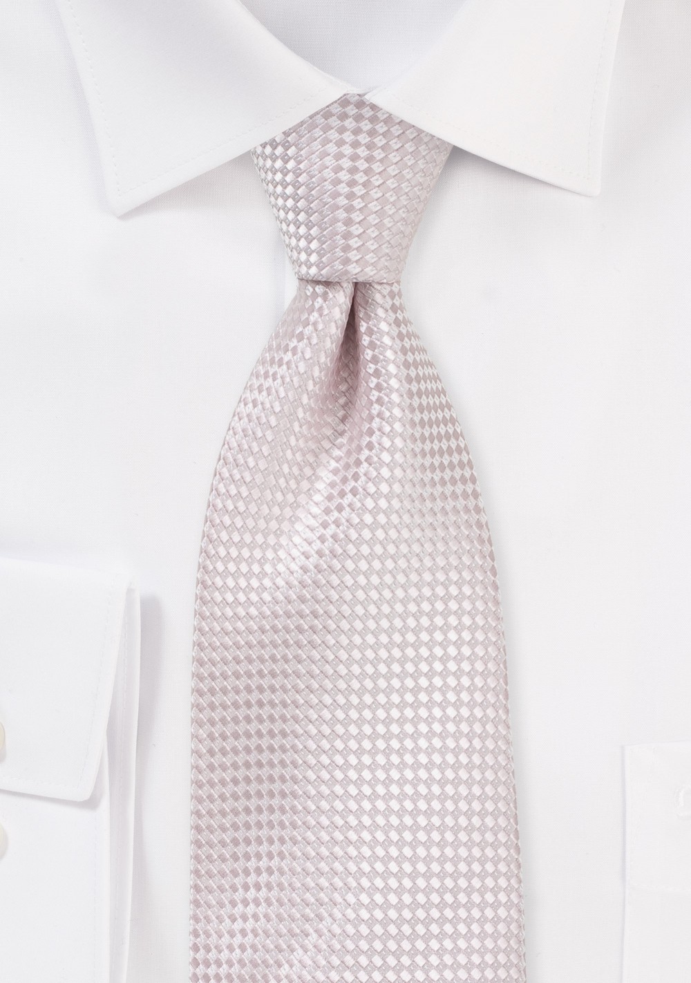 XL Length Textured Woven Tie in Blush Pink | Cheap-Neckties.com