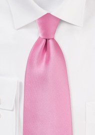 Solid Bright Pink Tie in Extra Long Length