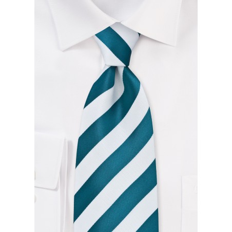 Horizon Blue Striped Tie in XL Length