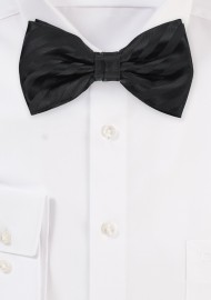 Classic Tonal Stripe Black Bow Tie