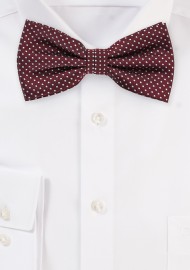Elegant Pin Dot Bow Tie in Burgundy