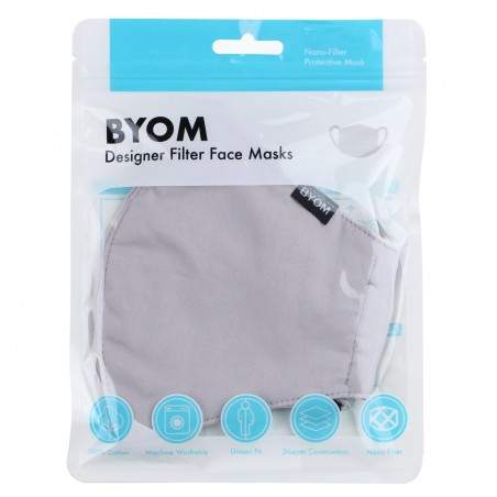 Silver Cotton Face Mask in Bag