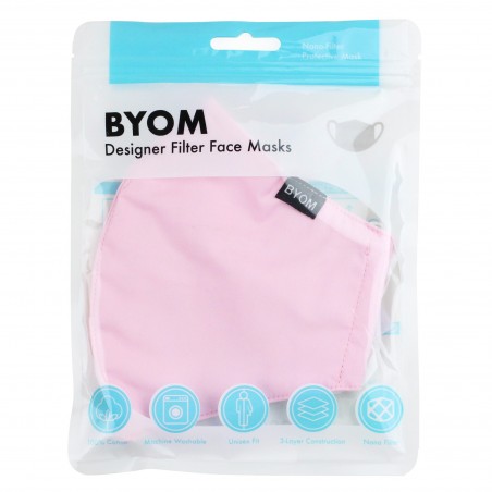 Blush Pink Cotton Filter Mask in Bag
