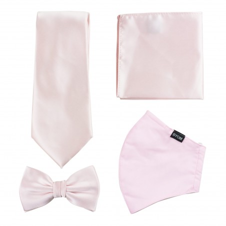 Blush Pink Mask and Tie Set