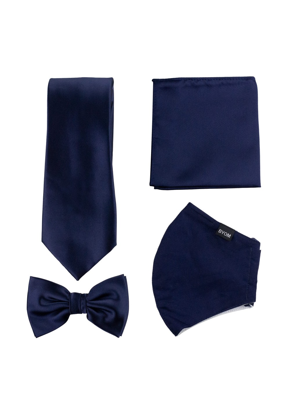Solid Navy Mask and Tie Set