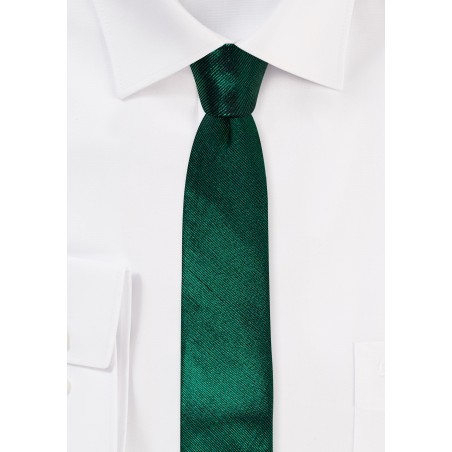 Metallic Green Skinny Tie