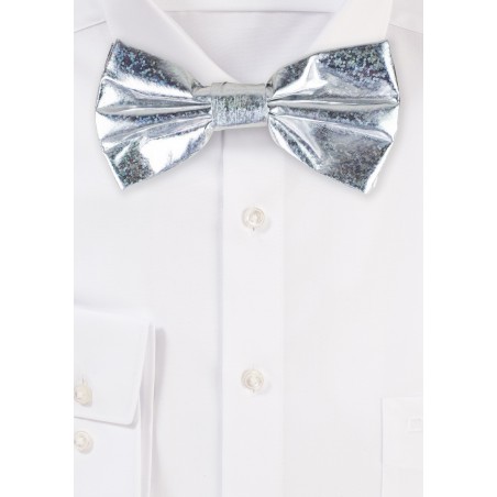 Silver Glitter Bow Tie