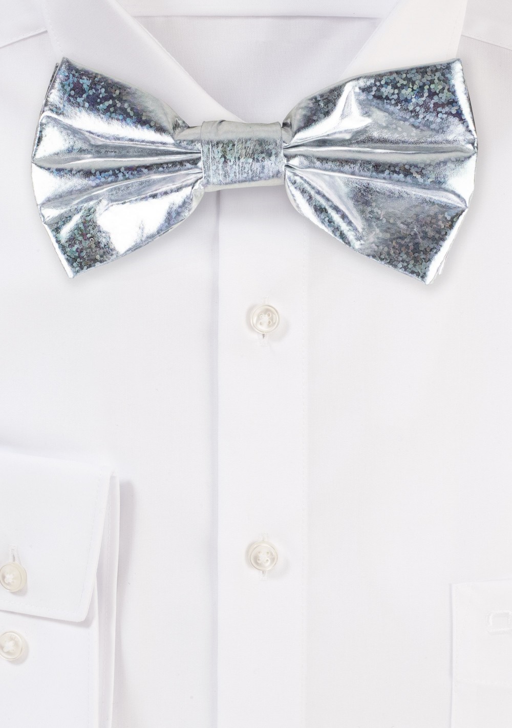 Silver Glitter Bow Tie