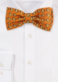 Autumn Orange Bow Tie with Gingerbread Men