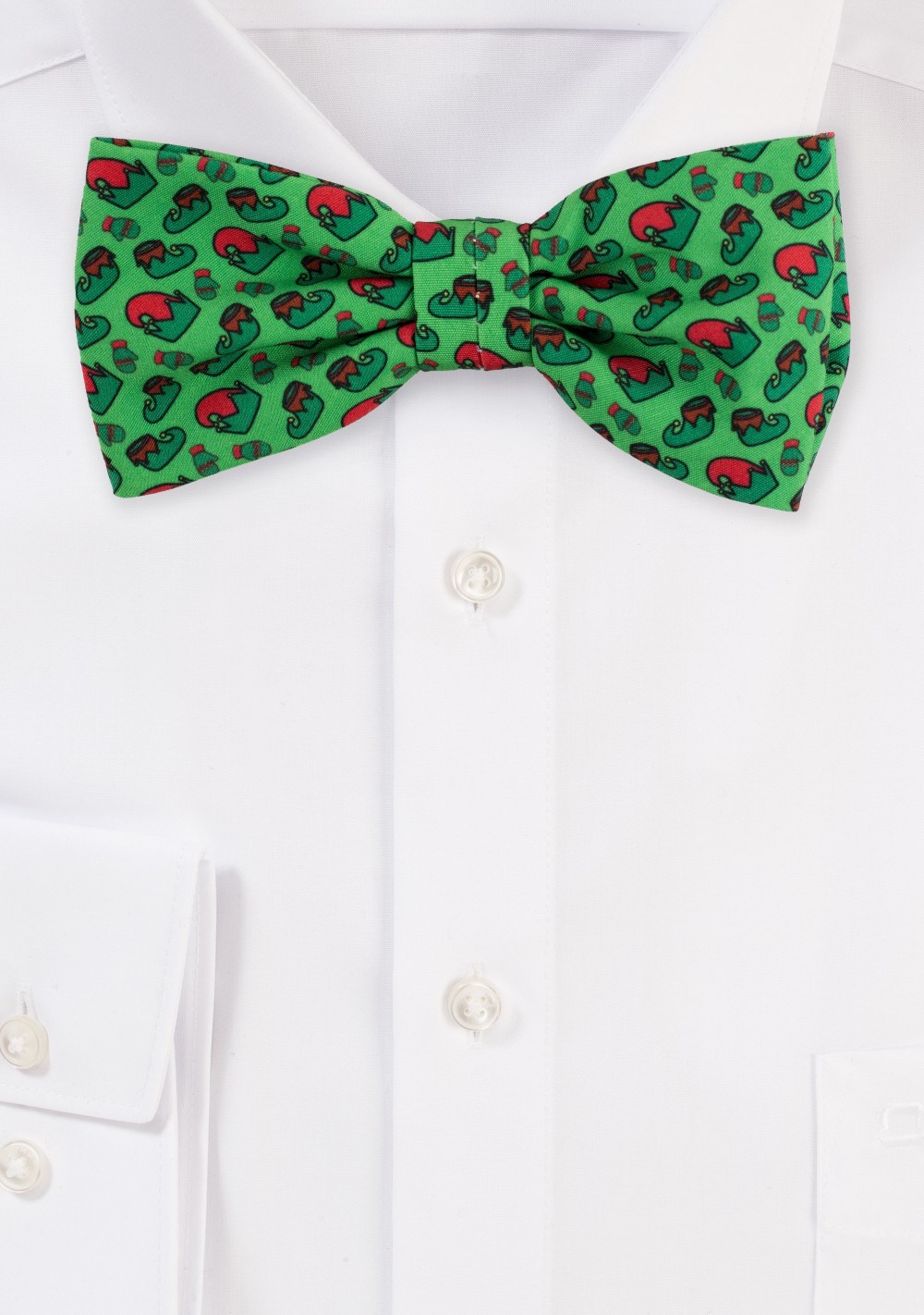 Bow Tie with Elf Design in Green