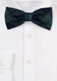 Hunter Green Plaid Bow Tie
