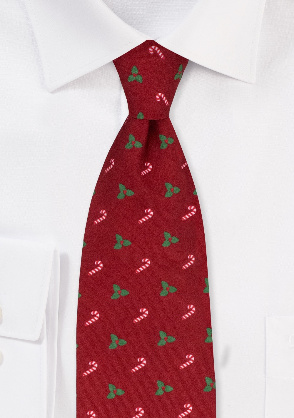 Christmas Print with Candy Canes and Holly Leaves