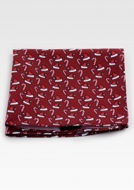 Holiday Print Pocket Hanky in Red