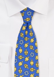 Dreidel Print Necktie