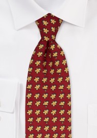 Necktie with Gingerbread Man Print