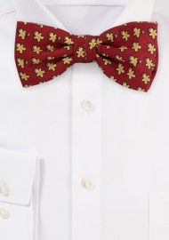 Bow Tie with Gingerbread Man Print