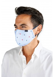 Nautical Print Filter Mask in Sky Blue Styled