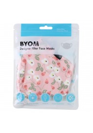Spring Floral Filter Mask in Peach Pink in Bag