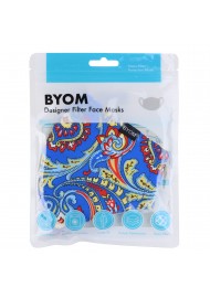 Bright Blue Paisley Print Mask in Mask Bag
