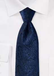 XL Paisley Tie in Midnight Navy