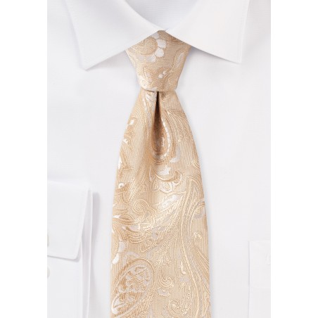 Formal Paisley Tie in Golden Champagne