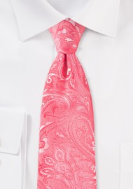Coral Wedding Paisley Tie