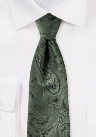 Paisley Tie in Moss in XL