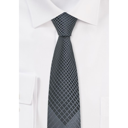 Charcoal and Black Patterned Tie