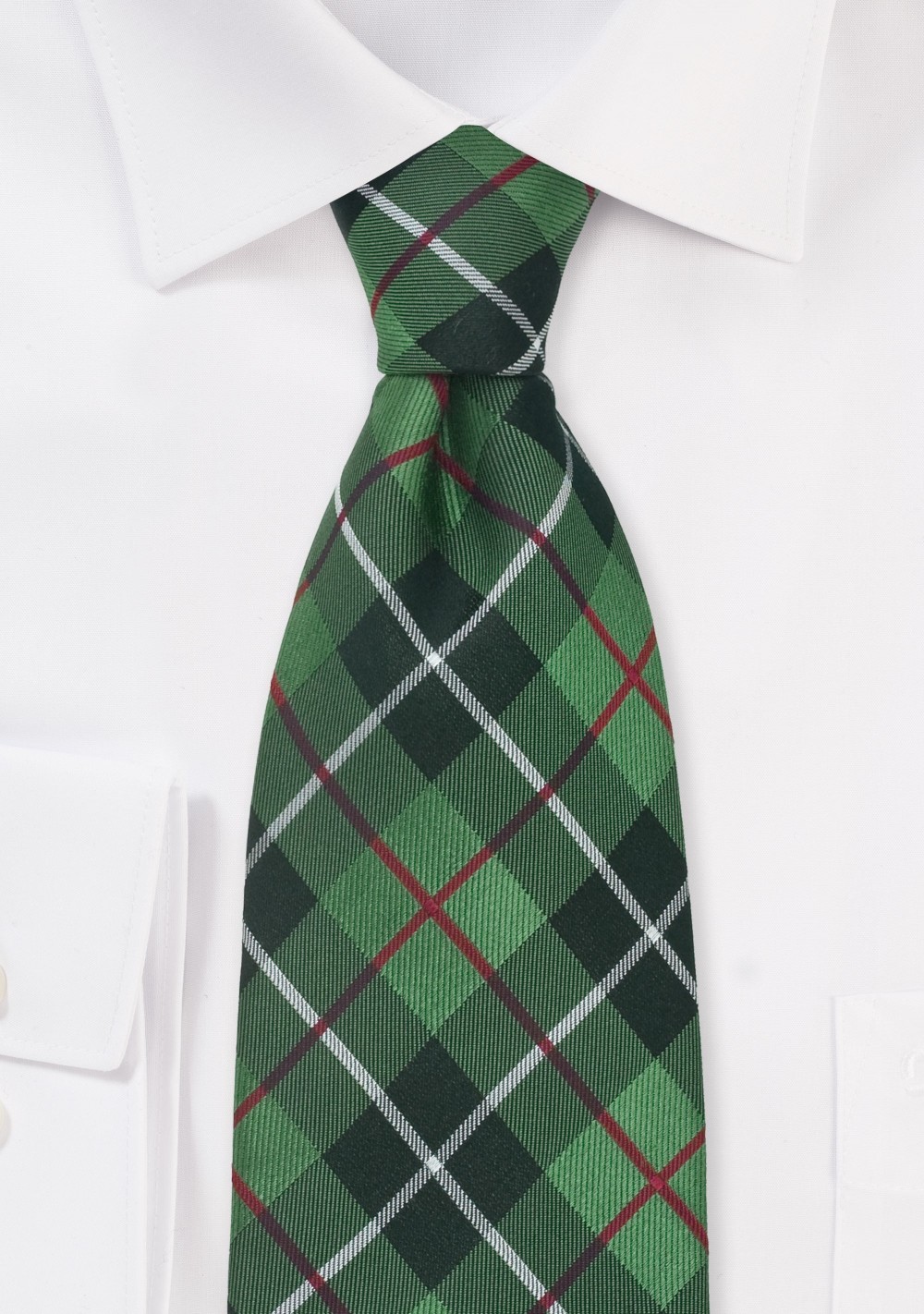 Green and Black Tartan Check Pattern Tie