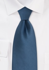Solid Steel-Blue Tie in Extra Long