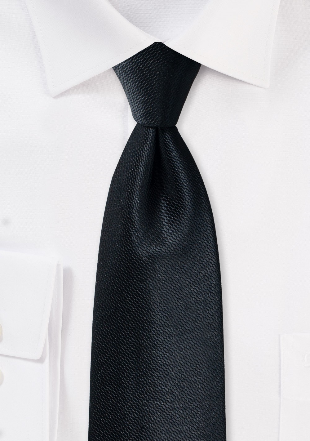 Textured Formal Black Mens Tie