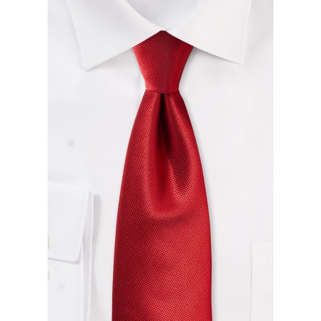 Textured Solid Tie in Elegant Cherry Red