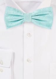 Paisley Bow Tie in Robins Egg Blue