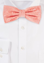 Bellini Pink Mens Paisley Bow Tie